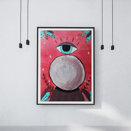 Minimalist Abstraction Eye Crystal Ball Wall Art Canvas Painting Nordic Posters and Prints Wall Pictures for Living Home Decor