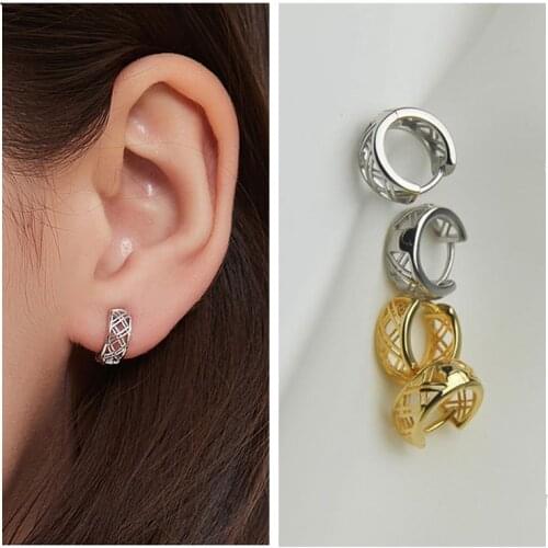 Fashion Lady Hollow Gold Hoop Earring For Women Jewelry New Arrival S925 Sterling Earring Girl Party Accessories Silver Bijou