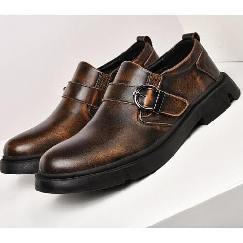 Natural leather mens shoes 2019 spring and autumn brand fashion British style new outdoor high-top lace-up Martin boots