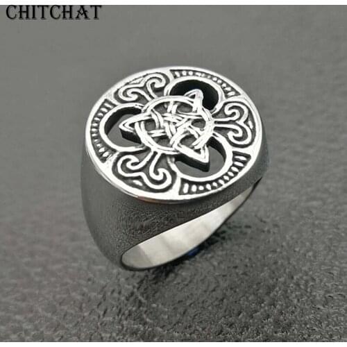 316L Stainless Steel Irish Pattern Celtics Knot Mens Ring Biker Norse Viking Fashion Jewelry