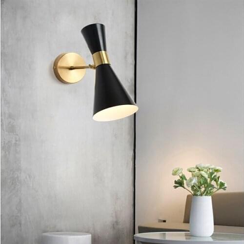 Nordic LED bedroom wall lamp villa corridor aisle black and white lighting lamp living room simple wall lamp direct sales