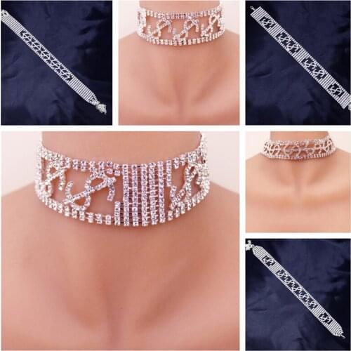 New Unique Big Money Dollar Rhinestone Necklace Statement Choker for Women Fashion Crystal Collar Necklace Chain Party Jewelry
