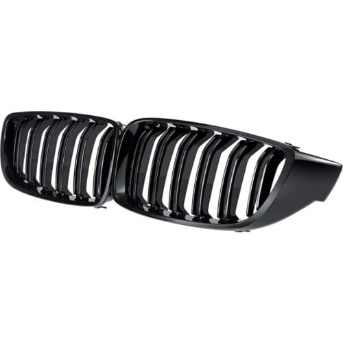 Front Grill Grilles Kidney Grill Replacement for BMW 4 Series F32 F33 F36 F80 F82 Double Slat M4 Sport Style Bright Black