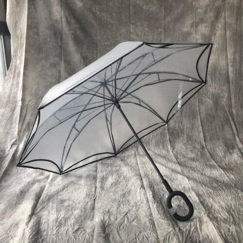 Reverse Transparent Umbrella Hook Men Strong Outdoor Large Car Umbrella Corporation White Semsiye Household Products BL50FU