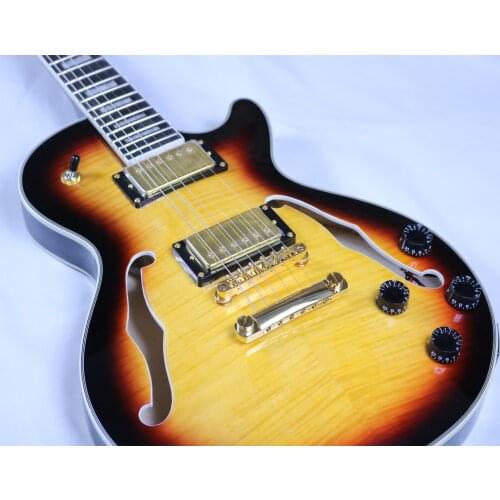 ¡Guitarra eléctrica de alta calidad, explosión de atardecer, parte superior de arce flameado tiger,entrega gratuita,¡Guitarra e