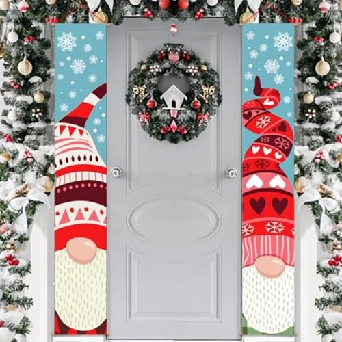 Christmas Gnome Door Banner Merry Christmas Decoration for Home Cristmas Hanging Ornaments Noel Navidad Xmas Gift Happy New Year