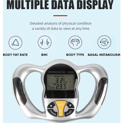 Handheld Bodylarge Body Fat Monitors LCD Screen Analyzer BMI Meter Health Fat Analyzer Monitor Calculator Measurement HealthCare