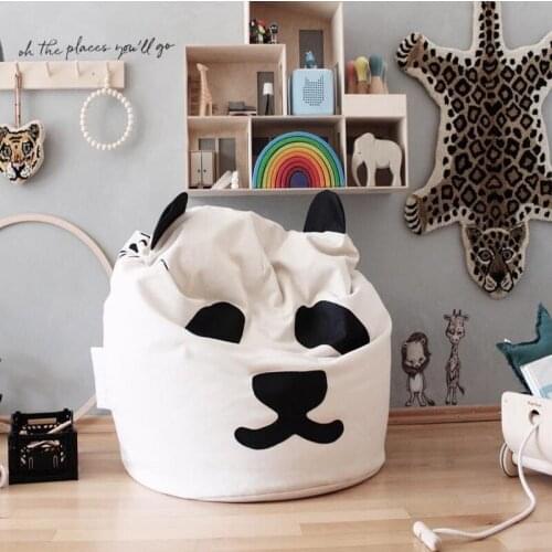 Cute Cushion Children Panda Mini Sofa Baby Thick Sofa Cushion Backrest Decor Removable Washable Canvas Cushion Home Decor