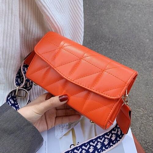 Womens Shoulder Bag Fashion Solid Color Small Square Bag National Embroidered Shoulder Messenger Bags Female Lattice Hand Purse