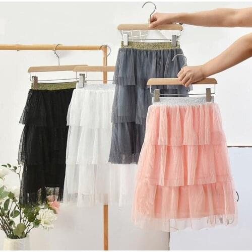 Spring Summer Autumn Winter Children Tutu Ball Gown Skirt Kids Cake Skirt Baby Toddler Clothes Princess Girls Long Mesh Skirts