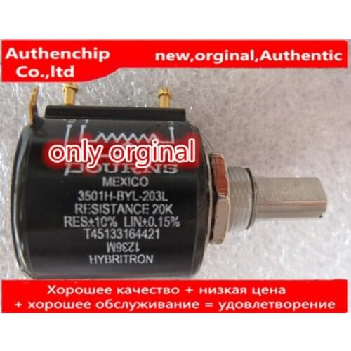 1pcs 100% New orginal ORIGINAL BOURNS 3501H-BYL-203L 20K 10 laps potentiometer half handle 21MM hole diameter 9.3mm switch