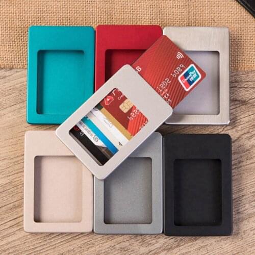 1 Piece Aluminum New Rfid Card Holder Wallet Antimagnetic Alloy Men Credit card holder Women Slim Dollar Clip Purse Mini wallet