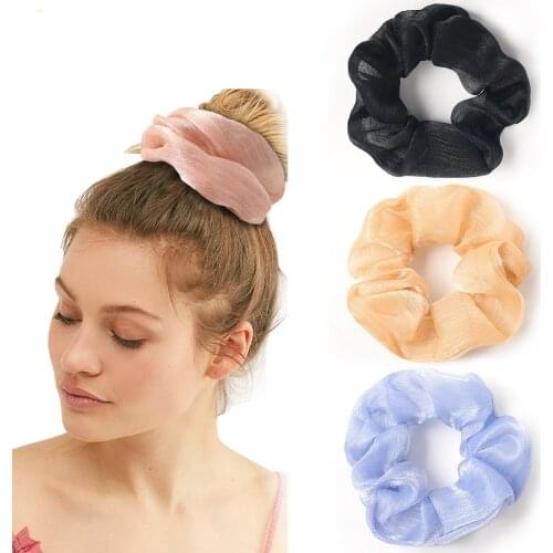 1PC Sweet Organza Hair Scrunchies Hair Accessories For Women Girls Elastic Hair Ring Hair tie Ponytail Holder Rubber Hair Band