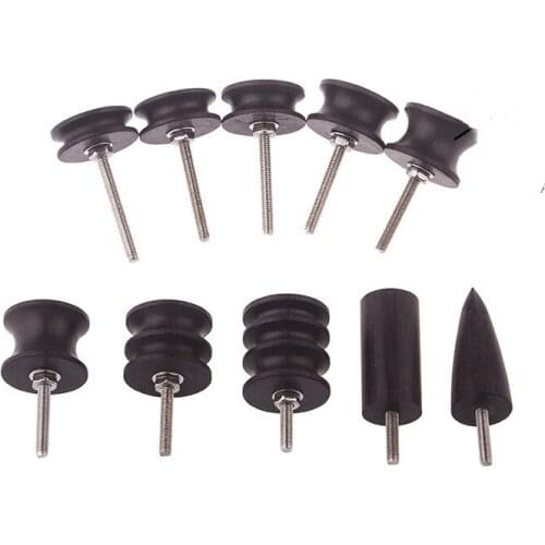 10Pcs/Set Ebony Wood leather tip edge burnisher