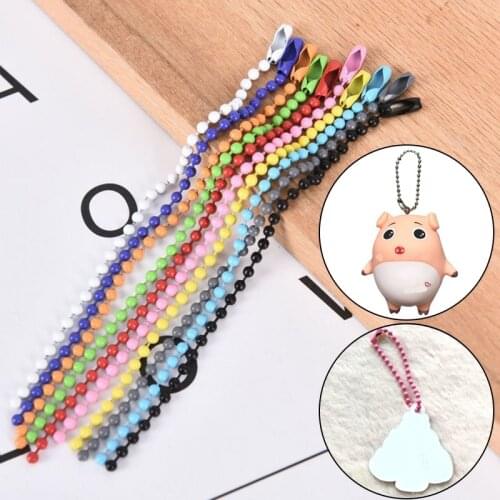 10Pcs/Set Colorful Ball Bead Chains 12CM Length Jewelry DIY Connector Making KeyRing/Key Chain/Hand Tag DIY Accessaries