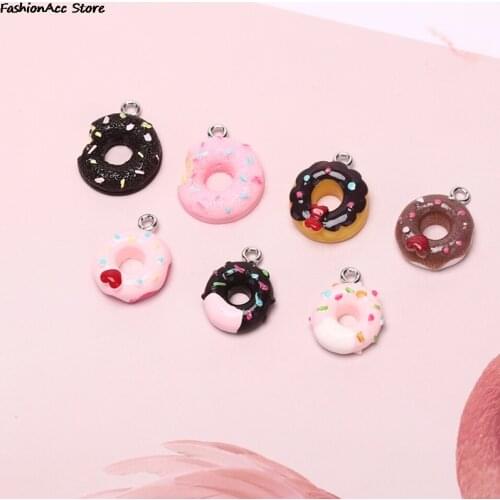 10Pcs/Set Decoration Kawaii Donuts Charms Pendants For DIY Bracelets Necklace Earring Key Chain Jewelry Making