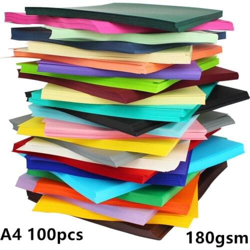 180gsm 100pcs High Quality A4 colorful Kraft Paper DIY Handmade Card Wedding Invitations Craft Paper Thick Paperboard Cardboard