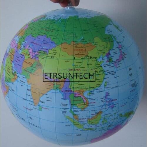 100pcs 40CM Inflatable World Globe Teach Education Geography Toy PVC Map Balloon Beach Ball Kids Toys Blow Up Party Decoration