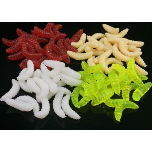 100Pcs 2.4cm 0.5g Sea Fishing lures fishing tackle protein soft Insect silicon fish bait wobblers jigging swivel rubber lure