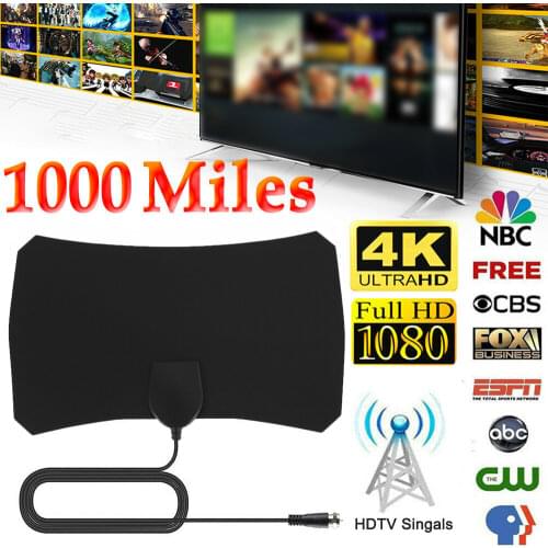 1080P 4K 1000 Miles Indoor HD Mini TV Antenna Aerial Signal Amplified for Digital TV