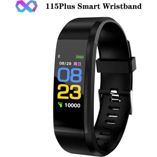 115 Plus LED Fitness Watch Smartband Wristband Pedometer Calories Waterproof Vibration Reminder Touch Button For Android & iOS