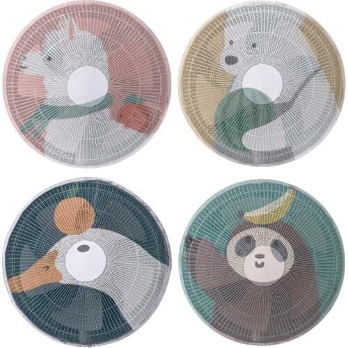 2 Pcs Cartoon Fan Guard Net Dust Cover Kids Children Finger Protector Fan Filter Safety Fan Mesh