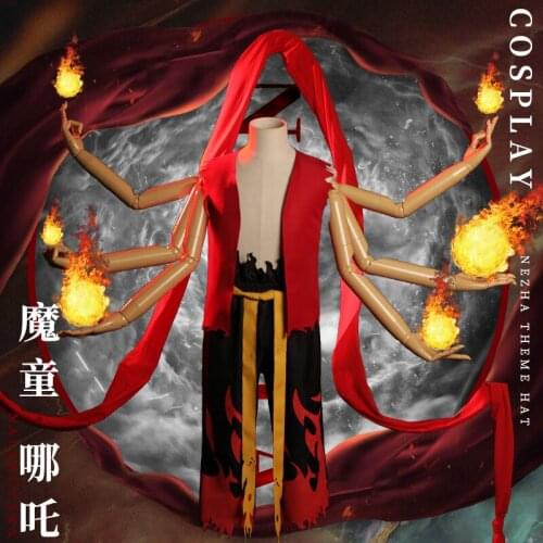 2019 Chinese New Anime Movie NE ZHA Cosplay Costume Unblock Cosplay Halloween Carnival Party Costumes for Men Adult