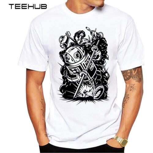 2019 TEEHUB Mens Fashion Robotic Wars Printed Short Sleeve T-Shirt Hipster O-neck Design Tops Cool Desgin Tee