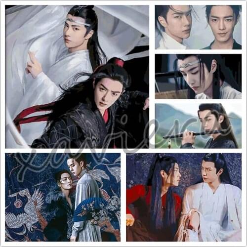 5D DIY Diamond Painting Magic Dao Patriarch Wei Wuxian Full Drill Embroidery Portrait Cross Stitch Kit Home Decor Mosaic Picture