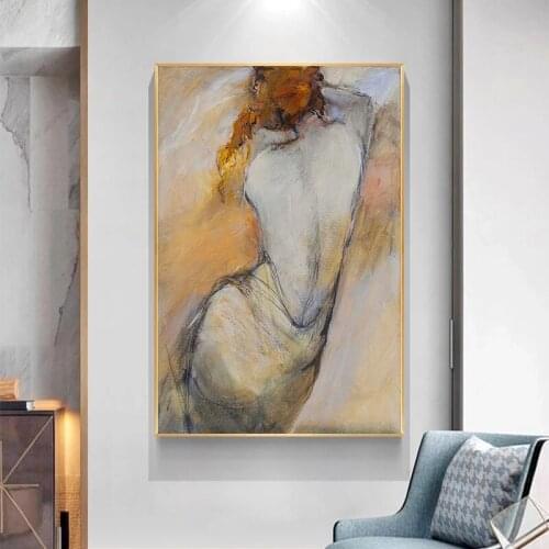 Abstract Girl Sexy Nude Woman Figure Canvas Painting Prints and Posters Cuadros Wall Art Picture for Living Room Home Decoration