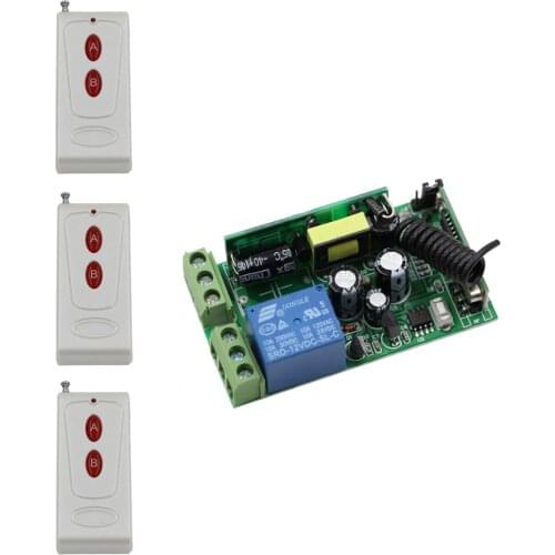 AC 85V-250V RF Wireless Remote Control Switch Remote Switch 110V 220V Relay Module Transmitter Remote ON/OFF 315/433Mhz