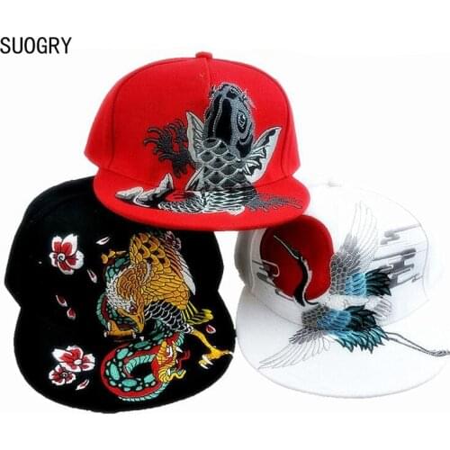SUOGRY Quality Embroidery Hip Hop Baseball Cap For Men Women Crane Snapback Bone Caps Spring Summer Autumn Cotton Hats Couple