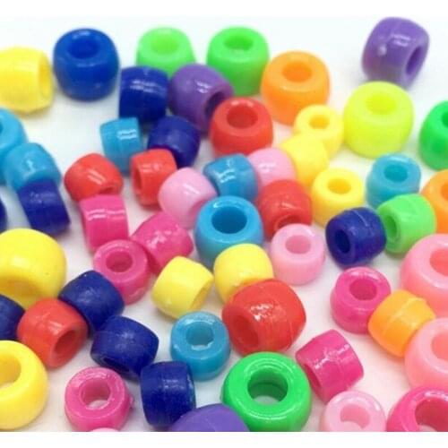 Random mixed Acrylic Big Hole Bucket Loose beads Dreadlock Bead Ring Tubes For Braiding Hair Extension Accessories diy handmade