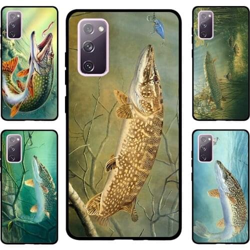 Pike Fish Fishing Lure Case For Samsung Galaxy S20 FE S8 S9 S10 Plus S10e Note 10 Plus Note 20 S21 Ultra Cover