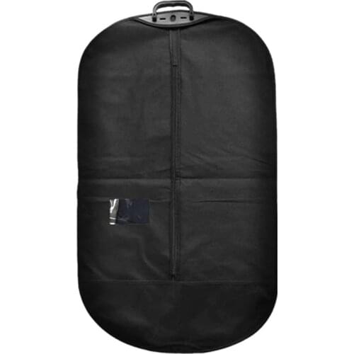 Black Dust Cover with Zipper for Portable Travel Business Mens Garment Clothes Suit Jacket Storage Protection Foldable LO004