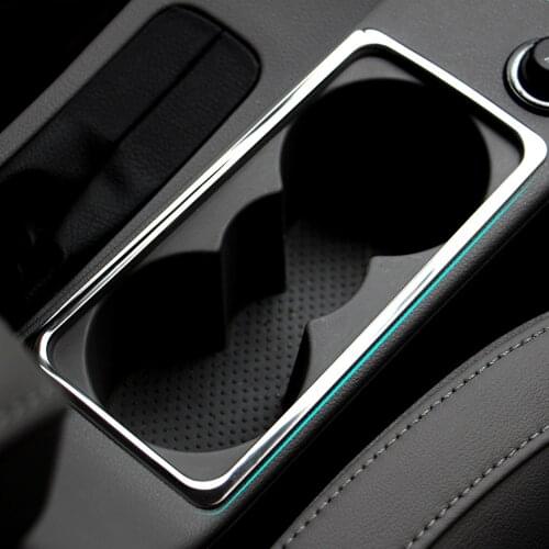 Water Cup Holder Decoration Cover Tirm For VW for Skoda Octavia A7 A 7 MK3 2015 2016 2017 Stainless Steel Car-styling