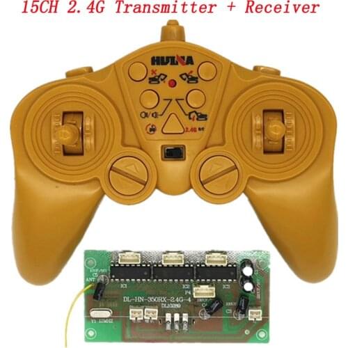 DIY Huina 350/550/570 RC Excavator Parts 15CH 2.4G DC 3V Remote Controller 3.6-8.4V 1.5A Receiver Board 50m Wireless Control