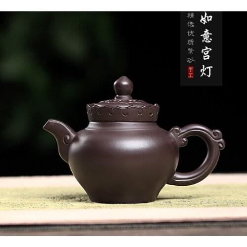 Purple Sand Pot Wholesale Purple Mud Pure Handmade Pot Ruyigong Lamp Teaware Gift Box One Delivery Factory