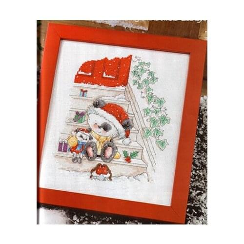 Fishxx Cross Stitch Crazy143-5[Happy Bear]cotton thread and cloth,water-soluble,100% accurate pattern,11CT,embroidery