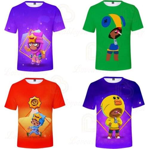 Teen Clothes Browlers Rosa and Shooting Star, Game 3d Fashion Boys Girls Tops T-shirt Shark Leon Childrens Wear Kids t shirts