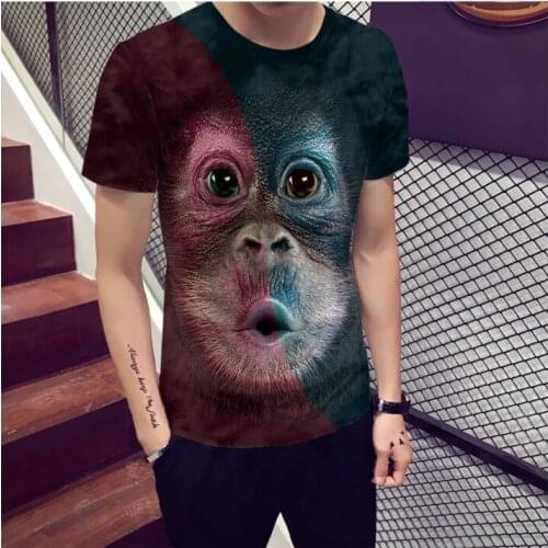 T-shirts 3D Men Women 2021 Summer Printed Animal Monkey T-shirt Short Sleeve Funny Design Casual Tops Tees Graphic T-shirt
