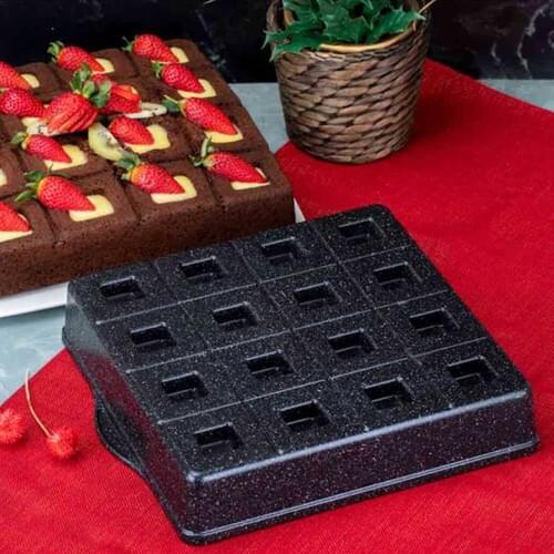 Crown 6597 Brownie Casting Granite Cake Mould Black