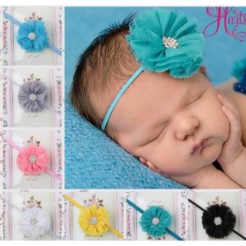 Infant Baby Girls Lace Hair Band Matching Flower Pearl Drill Headband Tiara Beach Summer YH551