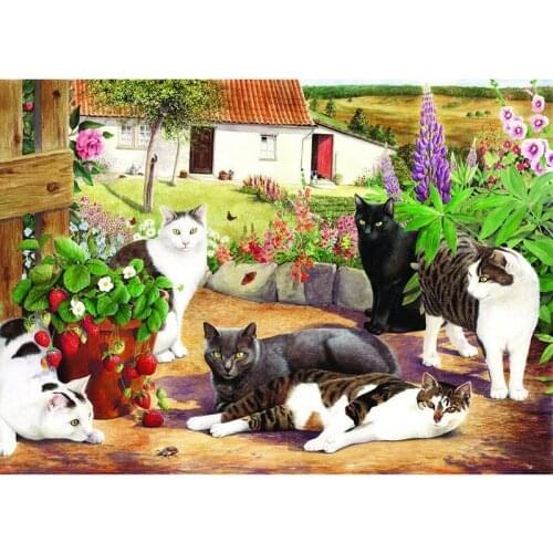 SHANSHIYOUPIN Full Round DIY Diamond Embroidery Lovely cats 5D Diamond Painting Cross Stitch Rhinestone Mosaic Decor
