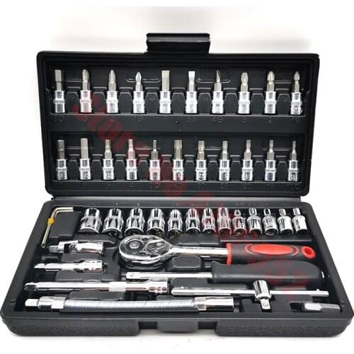 Auto repair kit 46 piece sets of chrome vanadium steel sleeve tool combination repair kit tool sleeve