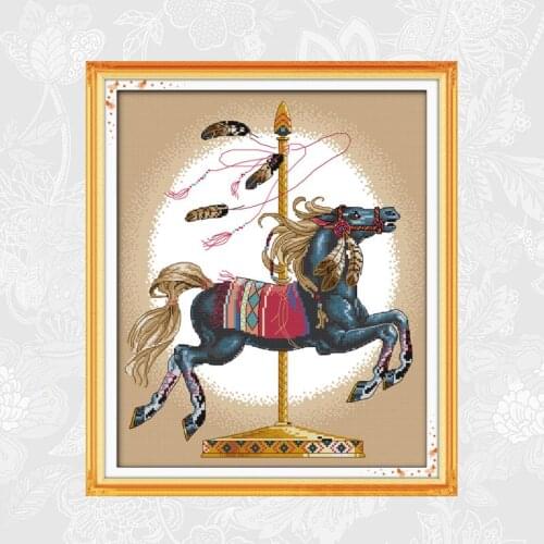 Joy sunday Whirling Trojan Patterns Aida Cross Stitch kits DMC Embroidery Needlework Sets DIY Handmade Cross-stitch Crafts