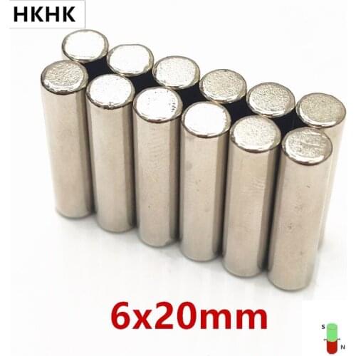 100p 6mm x 20mm Small Round Neodymium Disc Magnets 6x20 Dia N35 Strong Rare Super Powerful Earth Magnet 6x20 mm magnetic stand