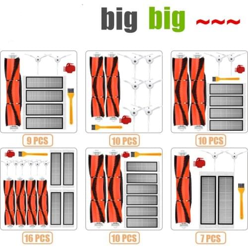 New Main brush Hepa Filter Side brush Mop cloths Dust Bin Box tank filter Kit for Xiaomi mijia robot roborock s50 s51 roborock 2