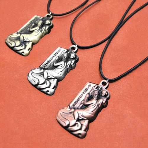 Oirginal New Holy Father and Holy Son Pendant Necklace For Women Vintage Gold Cross Prayer Necklaces Men Christian Jewelry Gift