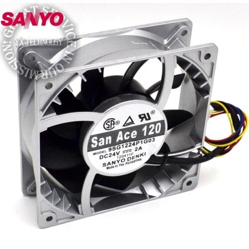 For SANYO 9SG1224P1G03 24V 2A 12038 12CM 120mm storm strength aluminum frame cooling fan 120*120*38mm